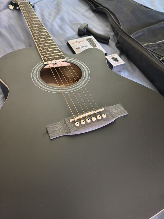 Guitarra/violão acústico - Preto- + acessórios