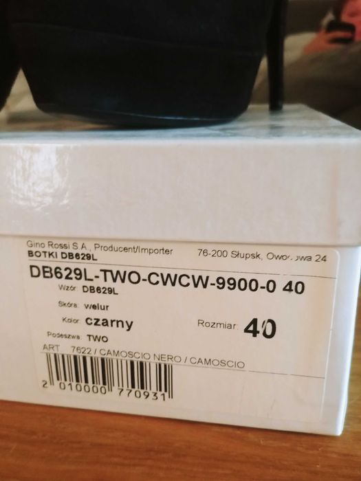 Botki czarne zamsz Gino Rossi 40