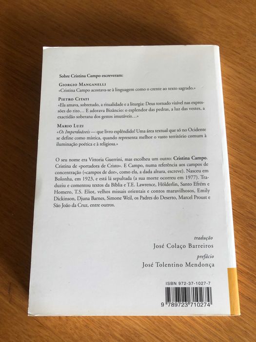 OS IMPERDOÁVEIS    Cristina Campo