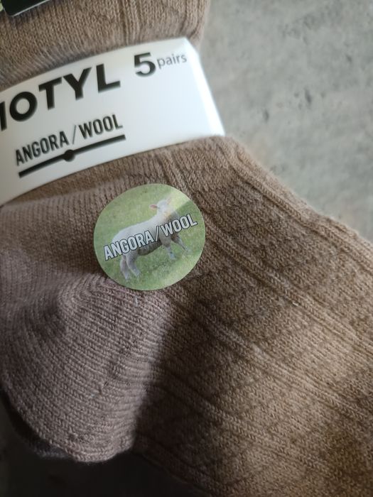 Paczka skarpet wełnianych angora damskich beige beż hit viral style