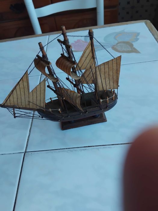 3 Navios em miniatura para decoração