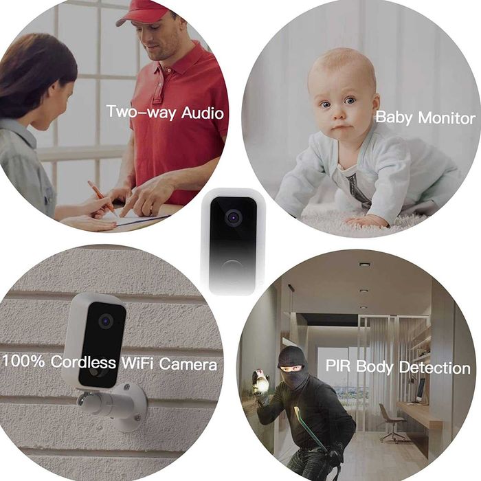 Câmara de vigilância 1080P wifi IR exterior com bateria 11500mAh