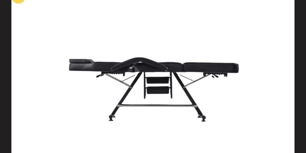 Кушетка тату перманентний макіяж масаж чорна еко шкіра