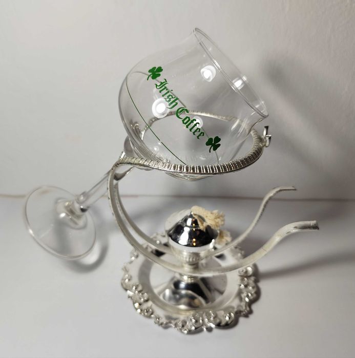 Copo para Irish Coffee c/ suporte metal casquinha