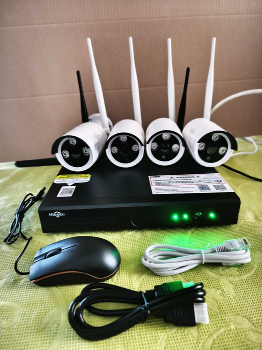 Sistema de Videovigilância CCTV NVR Wi-Fi 4 Câmaras 3MP HISEEU