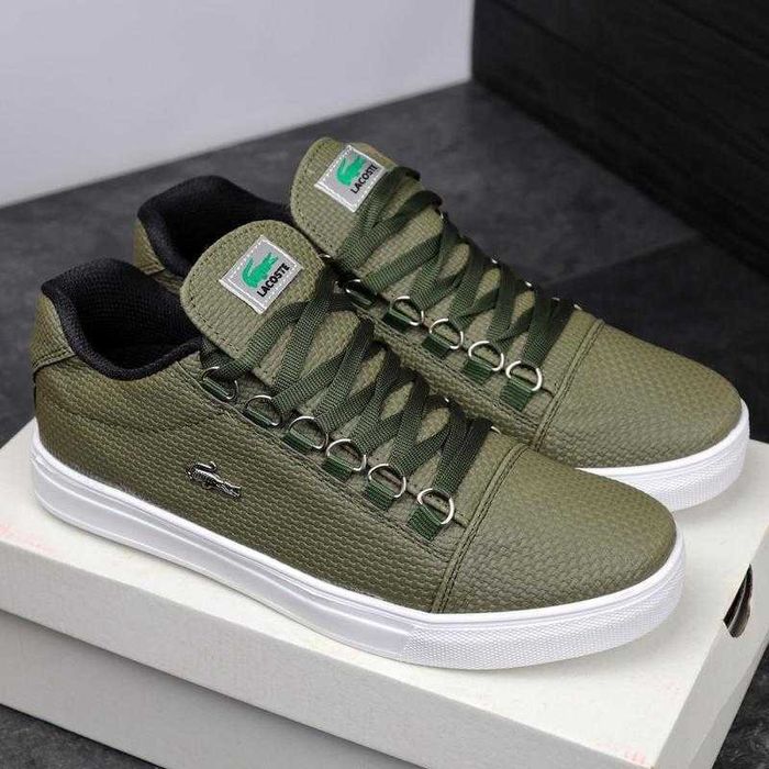 Кеди Lacoste Хакі чоловічі кросівки Лакоста РОЗПРОДАЖ