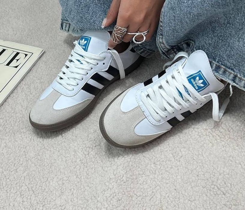 Кроссовки Самбы Адидас Белые, Adidas Samba White, samba