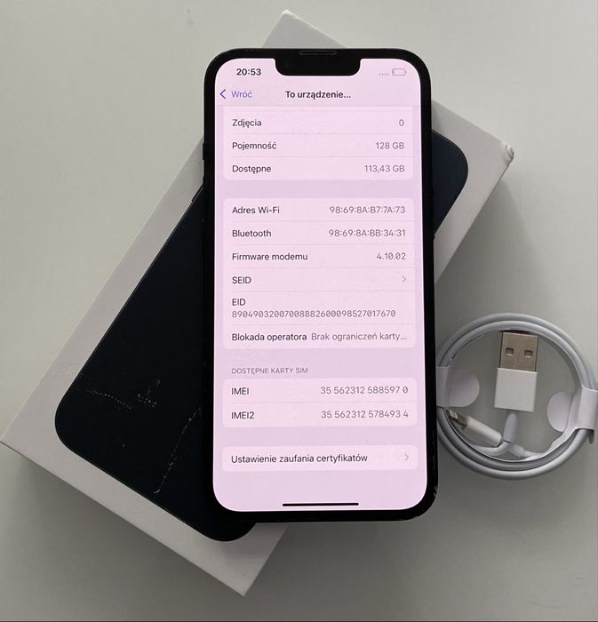 Iphone 13 128 GB Idealny Cały Zestaw