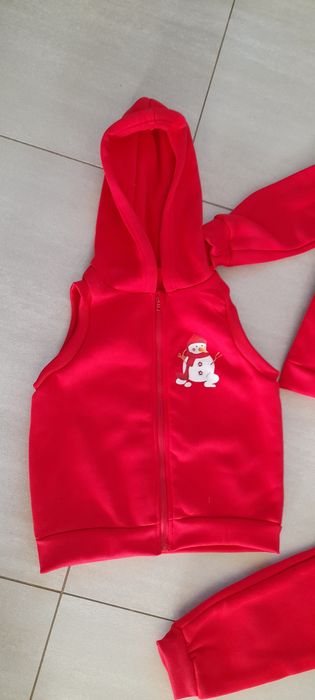 Nowy dres bluza spodnie bezrękawnik 4-5, 104-110 święta bałwan sesja