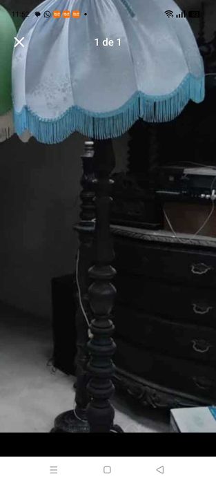 Abajur ou candeeiro completo em mogno (junto ou separado)