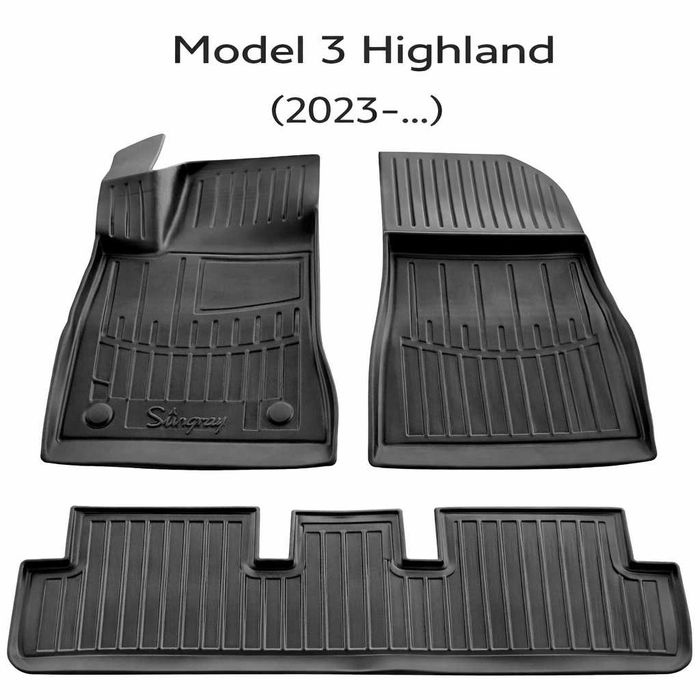 Коврики килимки 3D TPE для Tesla | Салон і багажник | Model S / 3 / Y