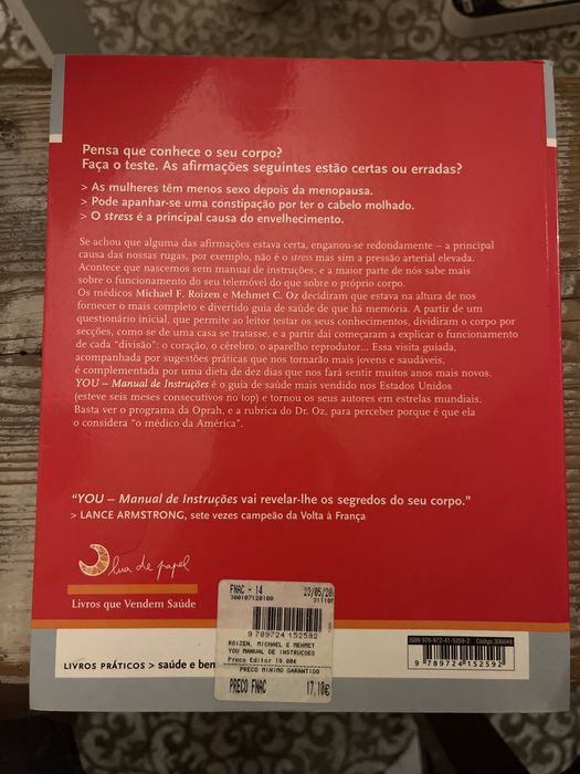 YOU - Manual de Instruções do Dr. Michael F. Roizen e do Dr. Mehmet C. Oz