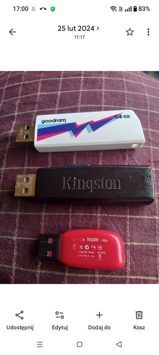3 x pendrive  64 GB 8 GB 4 GB wszystkie sprawne cena za wszystkie