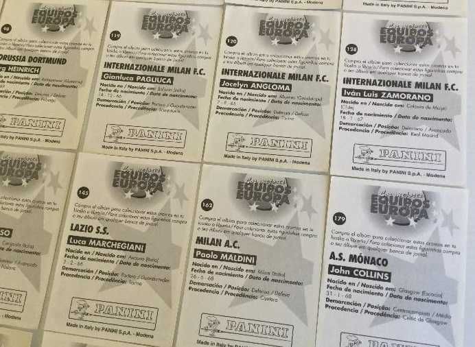 Cromos as Melhores equipas da Europa 1996/1997