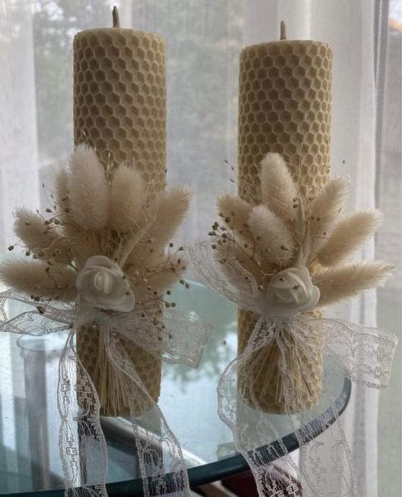 Свічки з вощини та соєвого воску