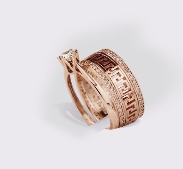 Pierścionek ze złota wysadzany diamentami | TYVODAR.COM