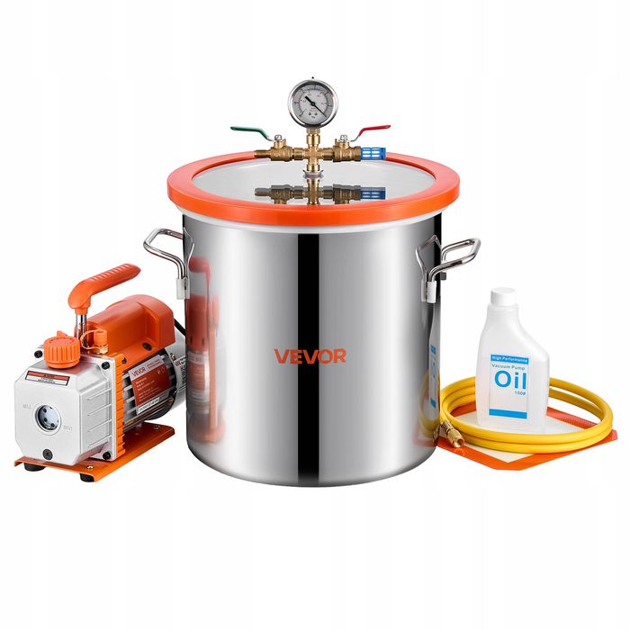 VEVOR pompa próżniowa Z komorą 18 9 L 3 5 cfm 99 L min 180 W premium