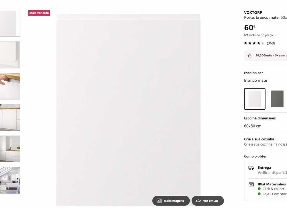 Portas Voxtorp novas Ikea para armários Metod de cozinha