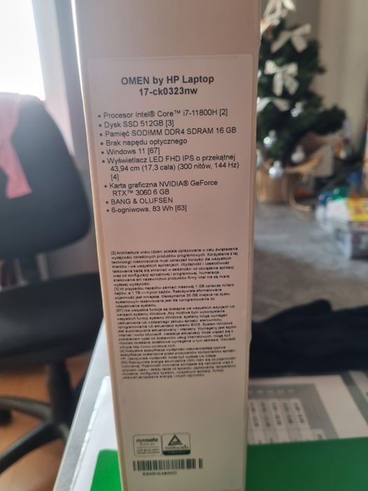 Laptop hp omen 17-ck0323nw