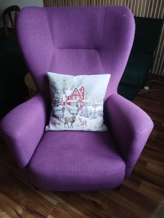 Fotel uszak fioletowy