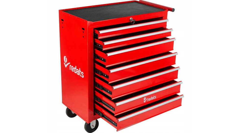 Profesjonalna SZAFKA WARSZTATOWA Wózek Narzędziowy Czerwona Zamykana