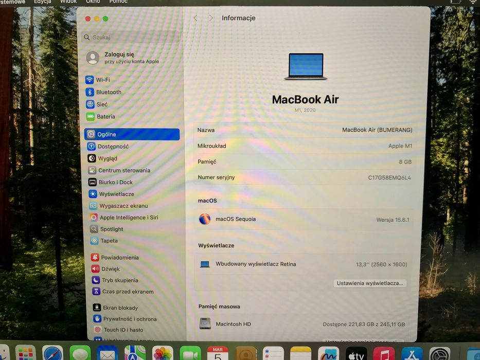 Apple MacBook Air M1 8GB 256GB SSD Retina 13,3” A2337