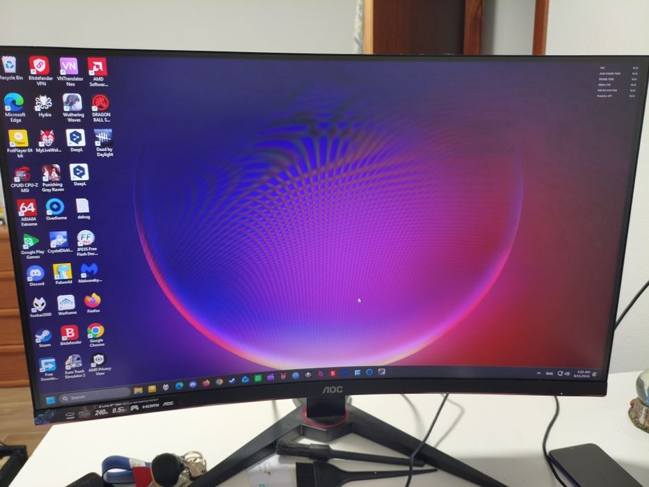 Monitor Gaming Curvo AOC 32" – 240Hz / 0.5ms – Excelente Estado