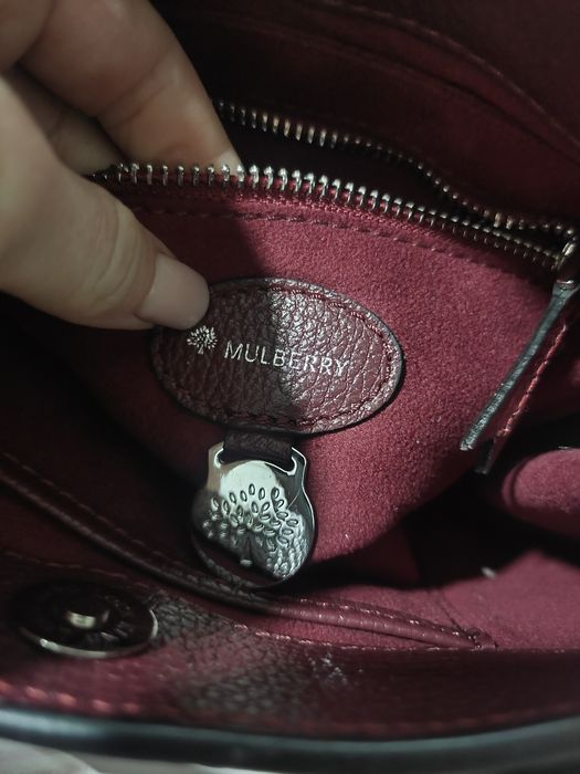Вишнева шкіряна сумка Mulberry