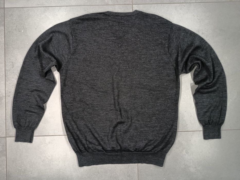 Sweter męski Selected 100% wełna merino v-neck roz. XL
