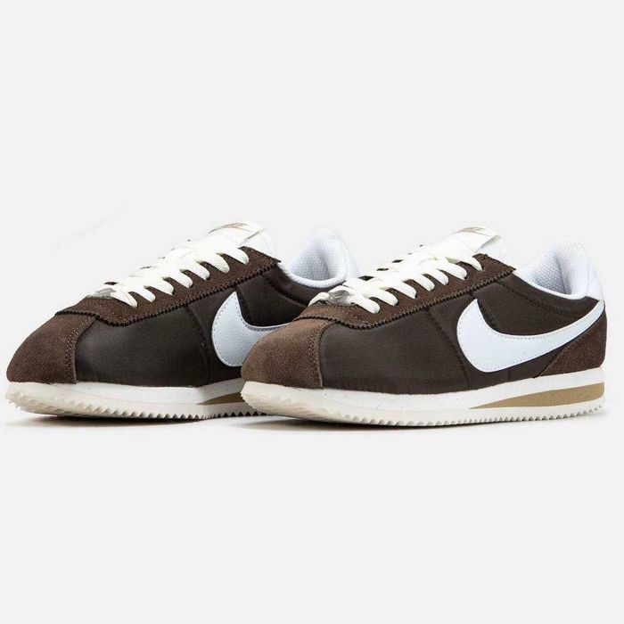 Женские кроссовки Найк Кортез Nike Cortez коричневые стильные классические повседневные