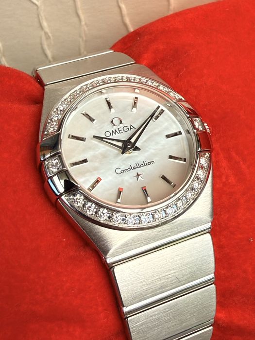 Omega Constellation Ladies 24mm Masa Perłowa M.O.P + Diamenty / Komplet