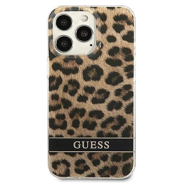 Etui Guess Leopard na iPhone 13 Pro / iPhone 13 - brązowe