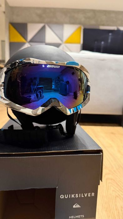 Kask i gogle Quiksilver X/XL 54/56 chłopiec 12-15 lat jak NOWY