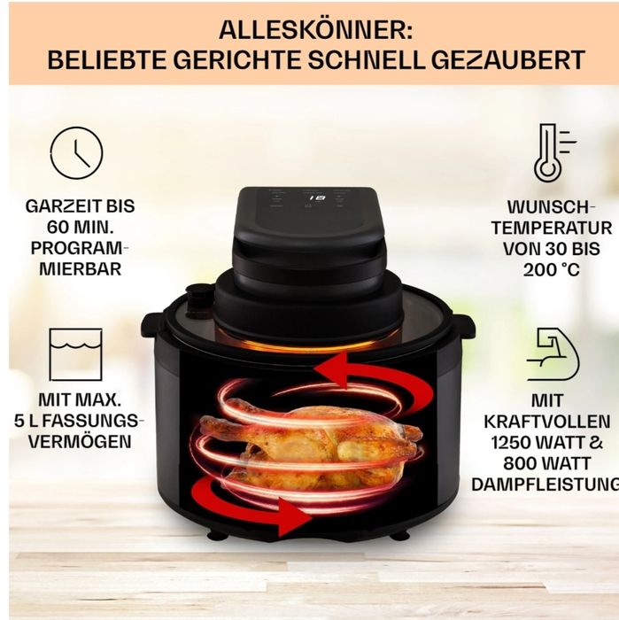 Фритюрница Klarstein Vendure с функцией приготовления на пару