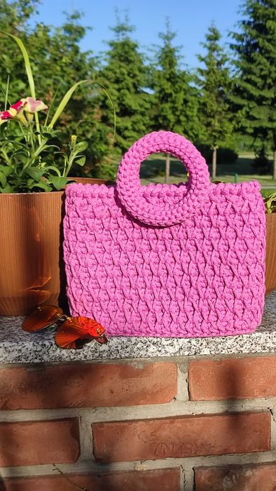 Torebka ze sznurka bawełnianego handmade