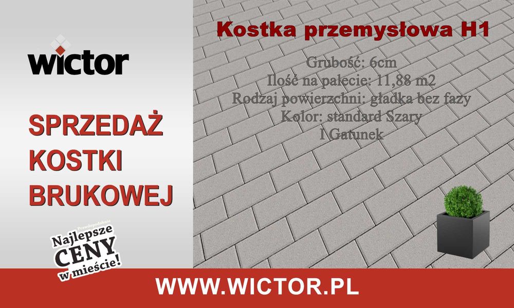 Kostka brukowa przemysłowa H1 szara KOST-BET- sprzedaż kostki brukowej
