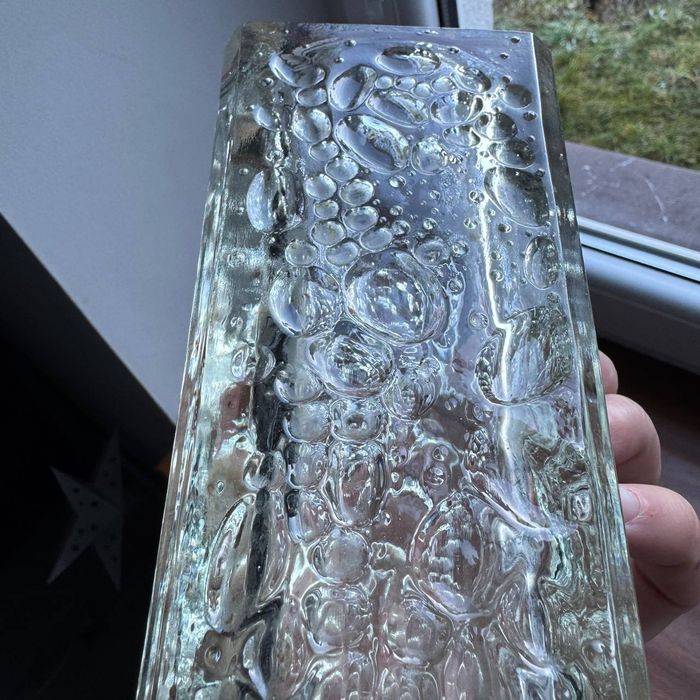 Szklany Wazon Bąble Hortensja PRL