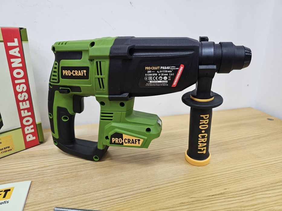 2,6Дж Акумуляторний Перфоратор ProCraft PHA40 Безщітковий Гарантія 36м