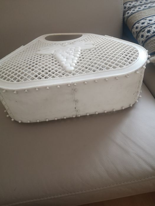 Koszyk ażurowy biały
