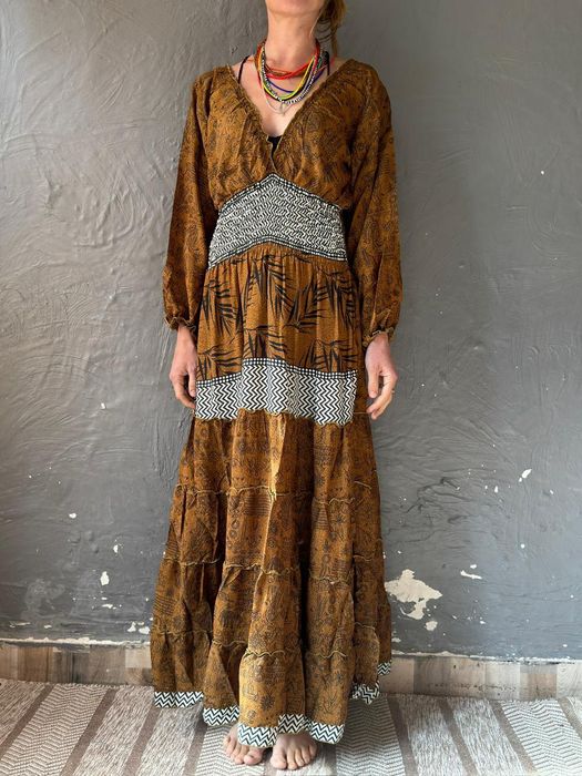 Sukienka długa boho upcykling Indie