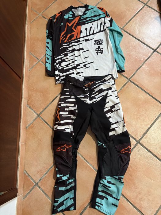 Equipamento fato motocross enduro cross moto alpinestars mota