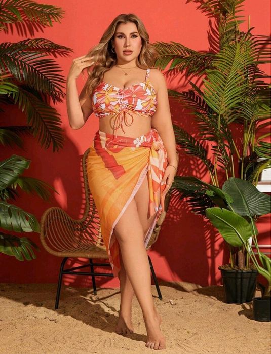 Bikini 3 peças, bikini+saída de praia