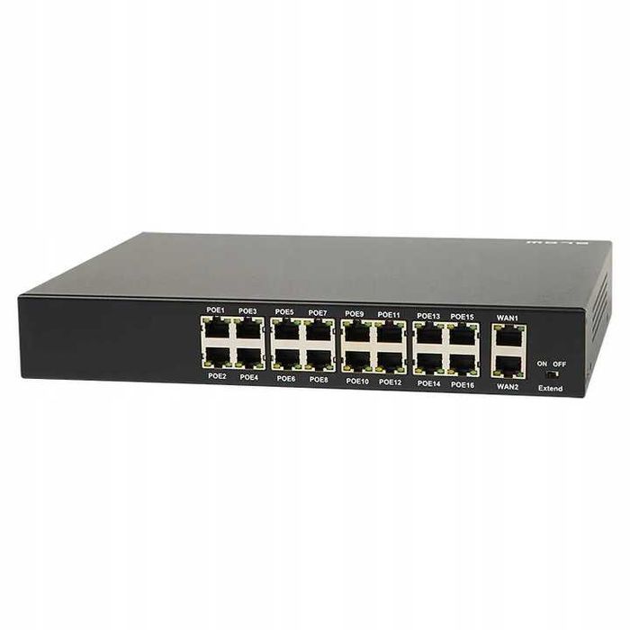 Switch POE do kamer IP 16xPOE 240Mbps 240W 16 porów rj45 + 2 porty