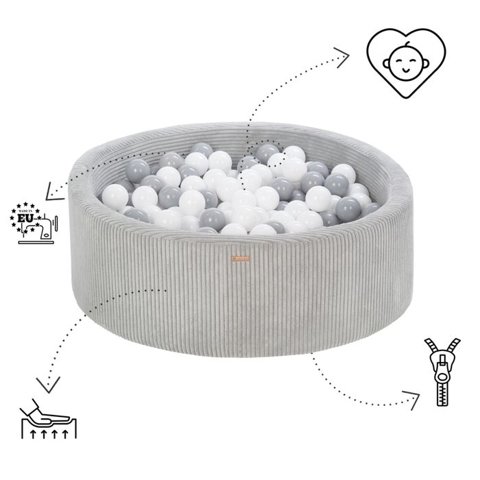 Suchy Basen z Piłeczkami 90x30 cm Piankowy Bukla Cappuccino 300 piłek