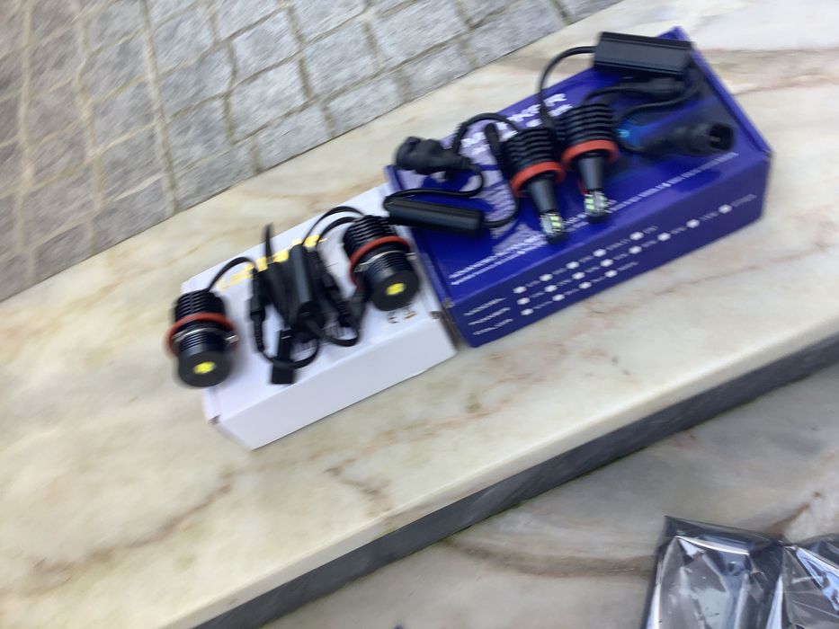 Bmw e90 e87 e60 led angel eyes brancos lux 160w farois bixenon novos