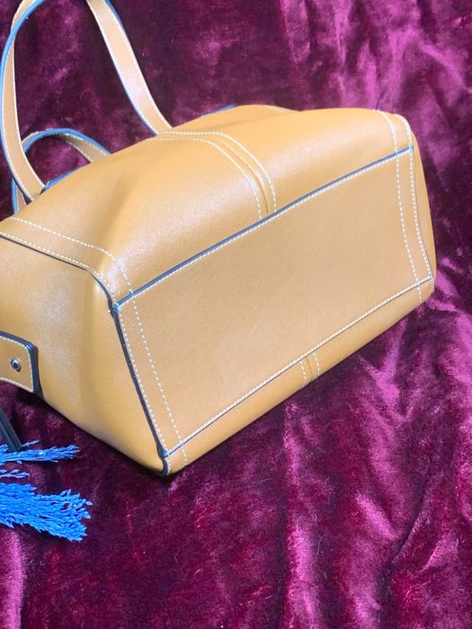 Сумка жіноча саквояж Pieces світло-коричнева / руда з еко-шкіри Н2517