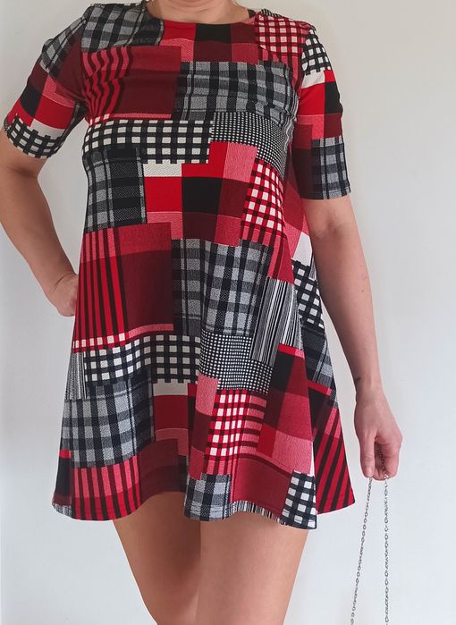 Mini sukienka trapezowa tunika na codzien na lato Select 10/38/M nowa