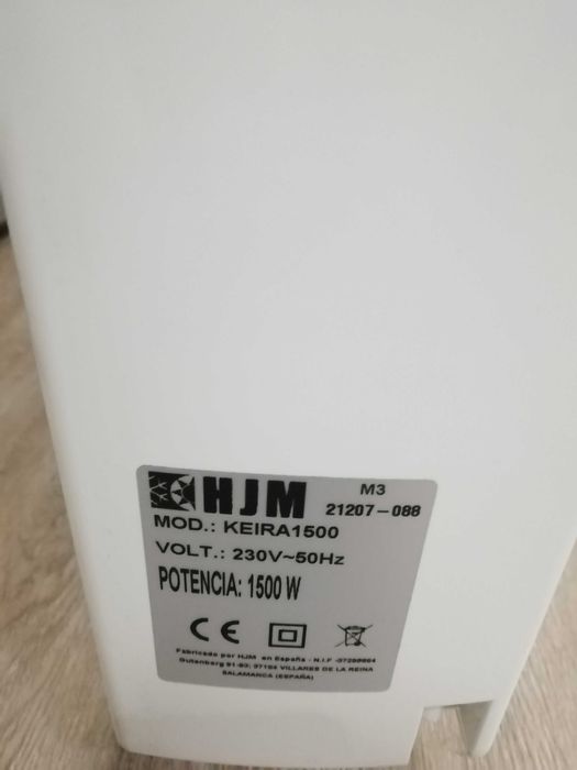 Emissor cerâmico HJM keira 1500W com garantia ate 2028