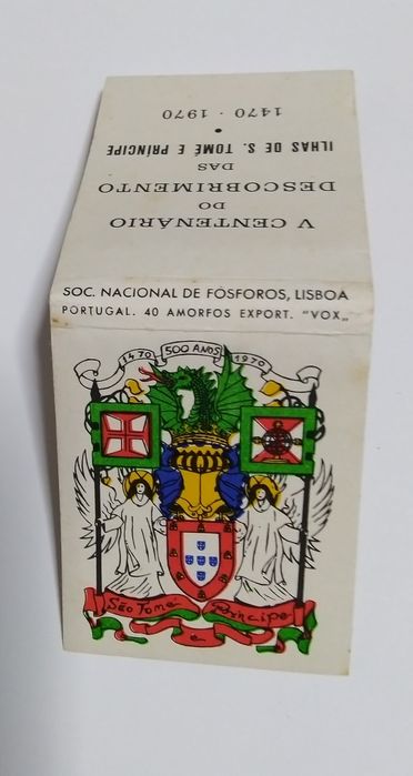 Caixa fósforos Centenário Descobrimento S.Tomé e Principe1970