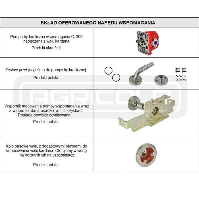 Napęd kompletny wspomagania C-360 z wału